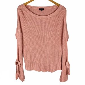 Express Blush Pink Knit Bell Sleeve Sweater